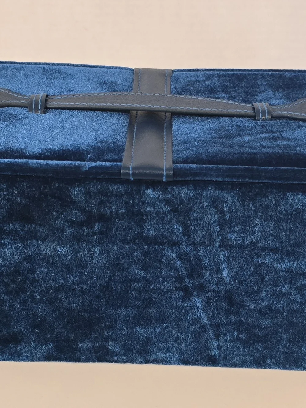 Luxury Vintage Style Blue Velvet Multi-Tiered Cantilever Jewelry Box Organizer